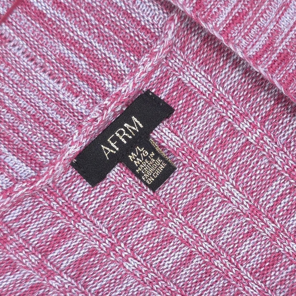AFRM Women's Long Cardigan Size‎ M/L Jach Marled Open Front Pink Gray REVOLVE - Picture 2 of 10